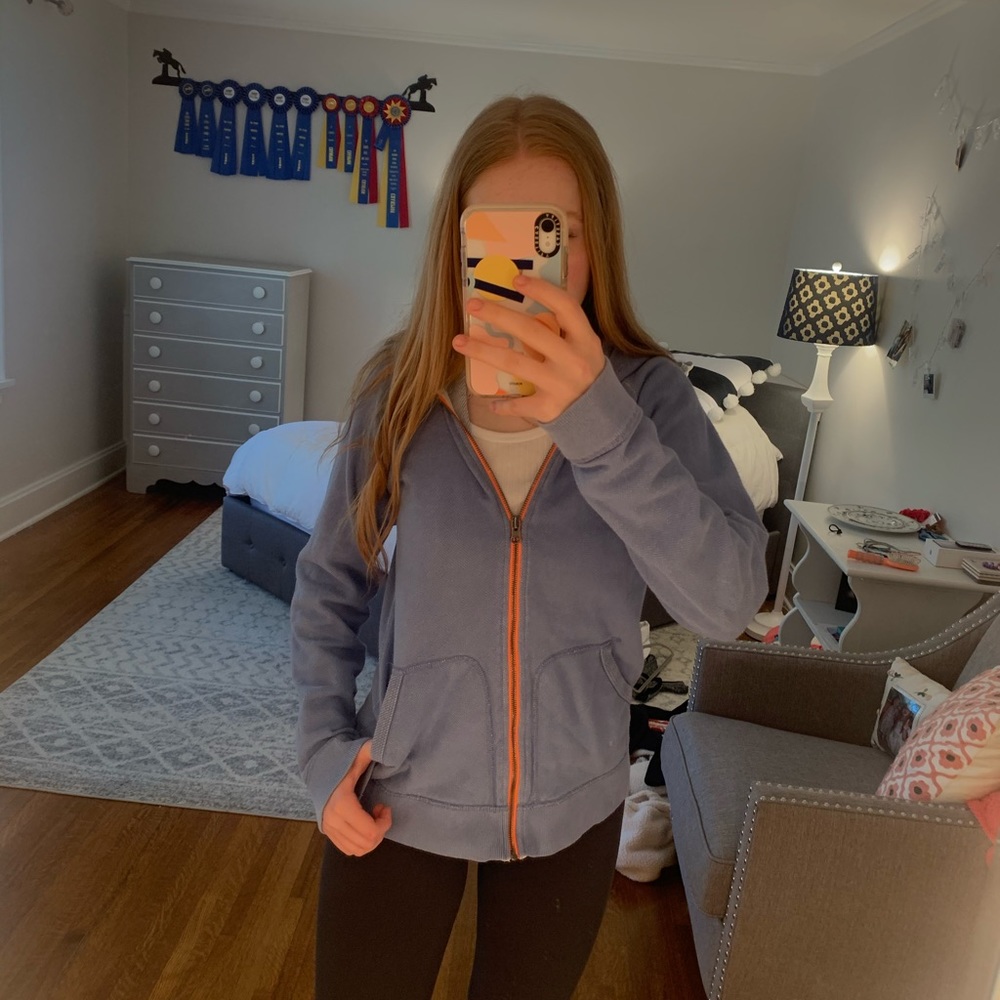 Light blue zip up hoodie